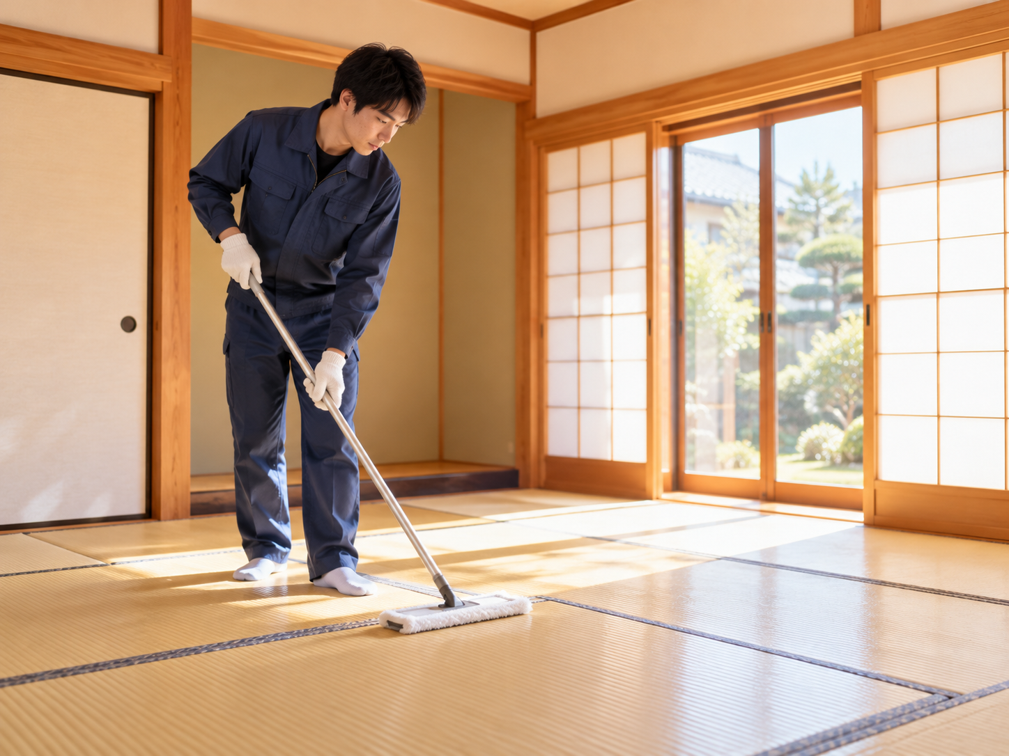 遺品整理後に清掃した明るい室内