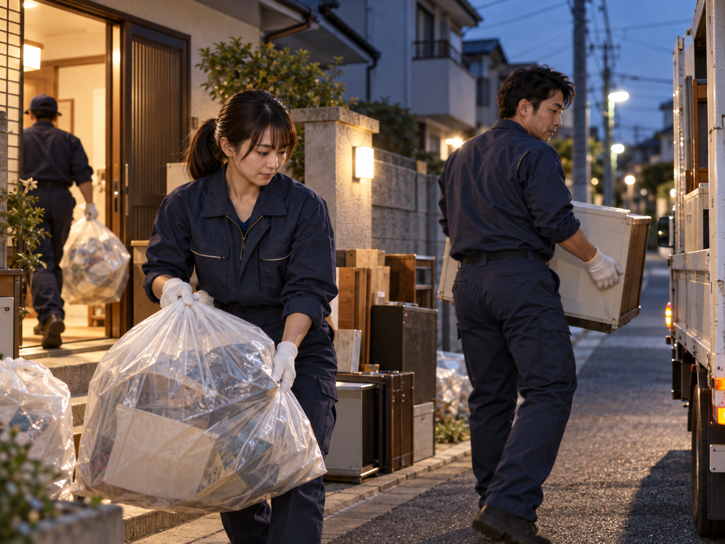 夜間・早朝の搬出作業